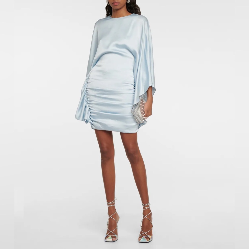 NWT Jonathan Simkhai Kadence Satin Blue Mini Dress Sz 2